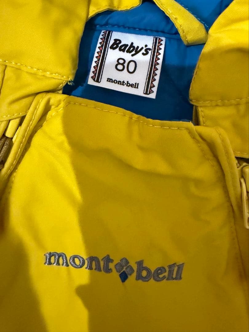 ★美品★スキーウェア　モンベル　mont-bell イエローオーバーオール　80