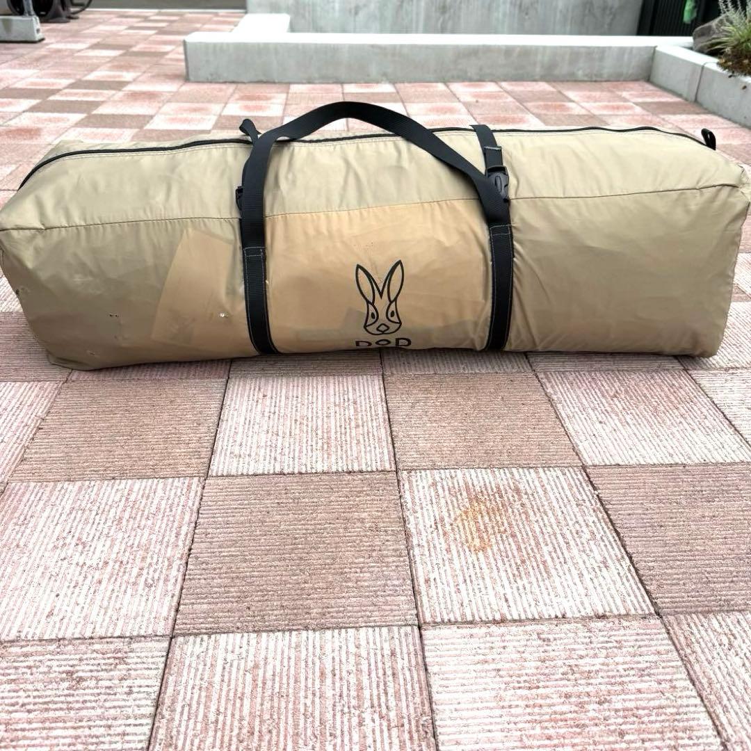 【前方ポール付】DODザワンタッチテントL タンカーキ4〜5名初心者簡単 廃盤品