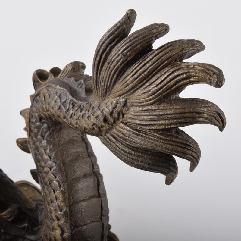 中国　古銅鍍金　龍　置物　重さ約2㎏　V　7063