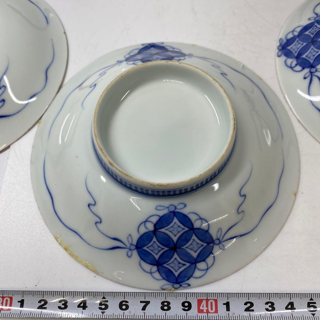 時代　色鍋島　中皿5枚　直径15.5㎝　木箱付　東さ7-0323①