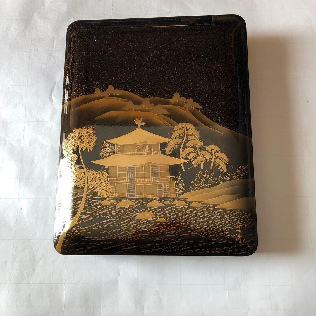 輪島塗り　金閣寺　貞風　硯箱