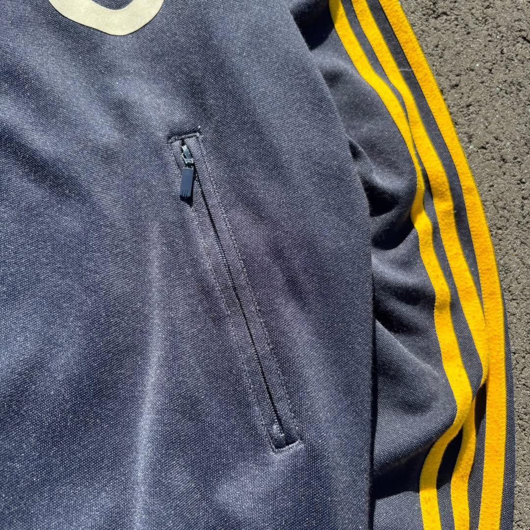 00s adidas トラックジャケット 紺×黄 ナンバリング 3 ハイネック