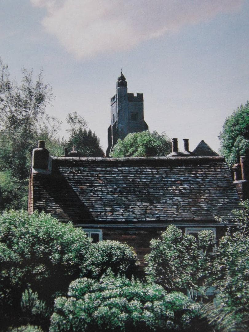 原雅幸、【Six Bells坂の家並み】、希少な額装用画集より