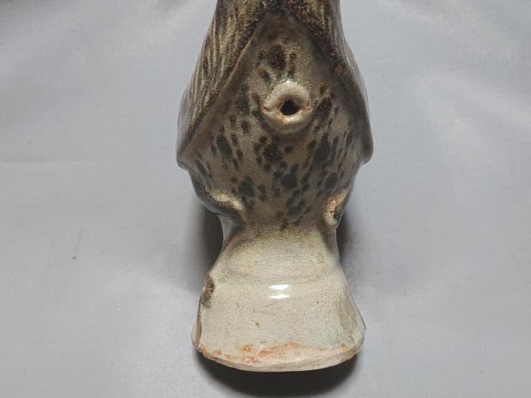 コレクター収集品　タイ　カロン鉄絵 唐草紋 クジャク形　水注15～16世紀