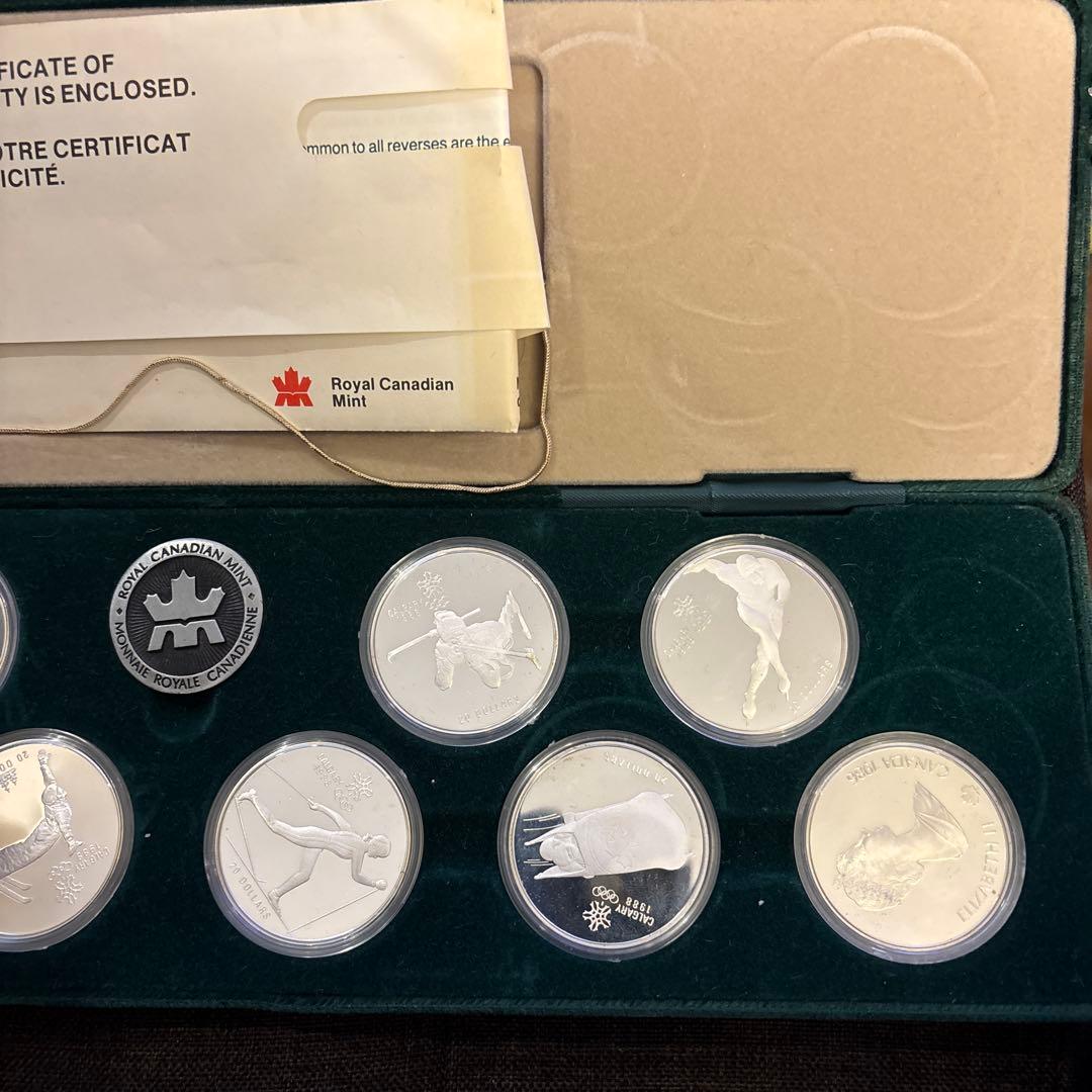 【激レア】カルガリー冬季五輪 20ドル銀貨 10枚セット 証書・大型ケース