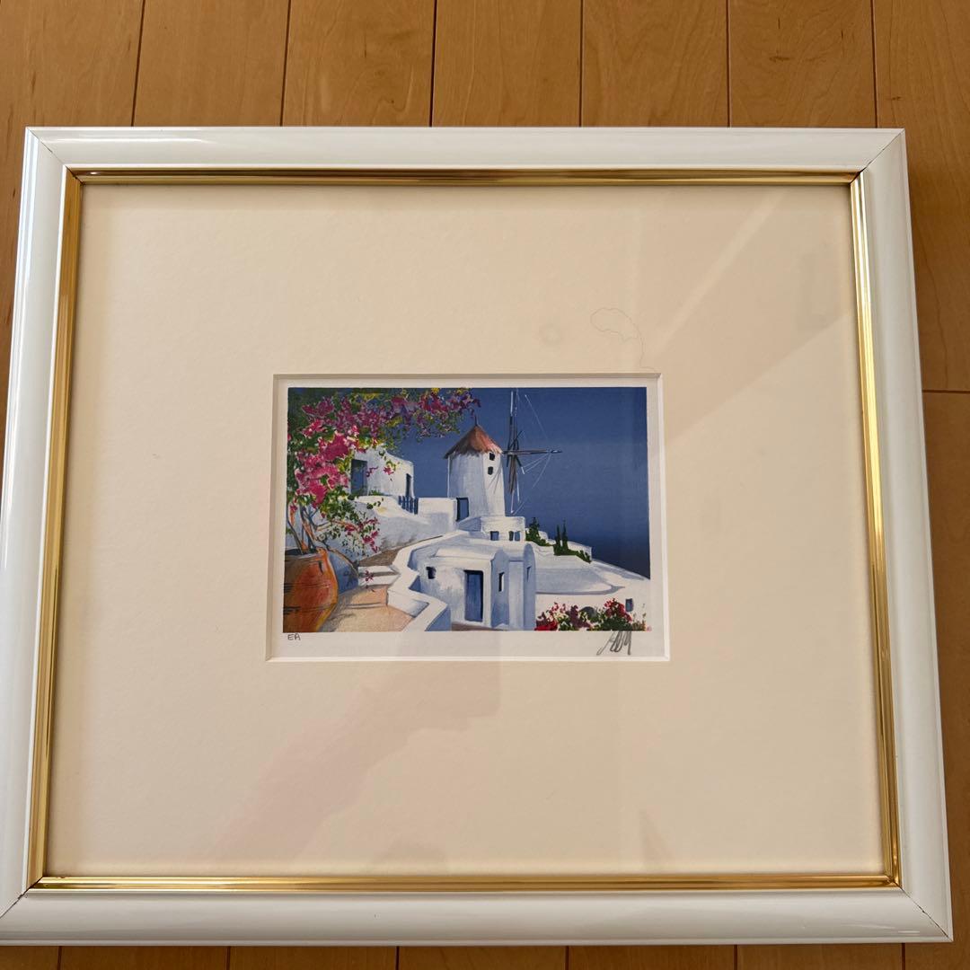 ボンジボー 青い海のミコノス 海　絵画