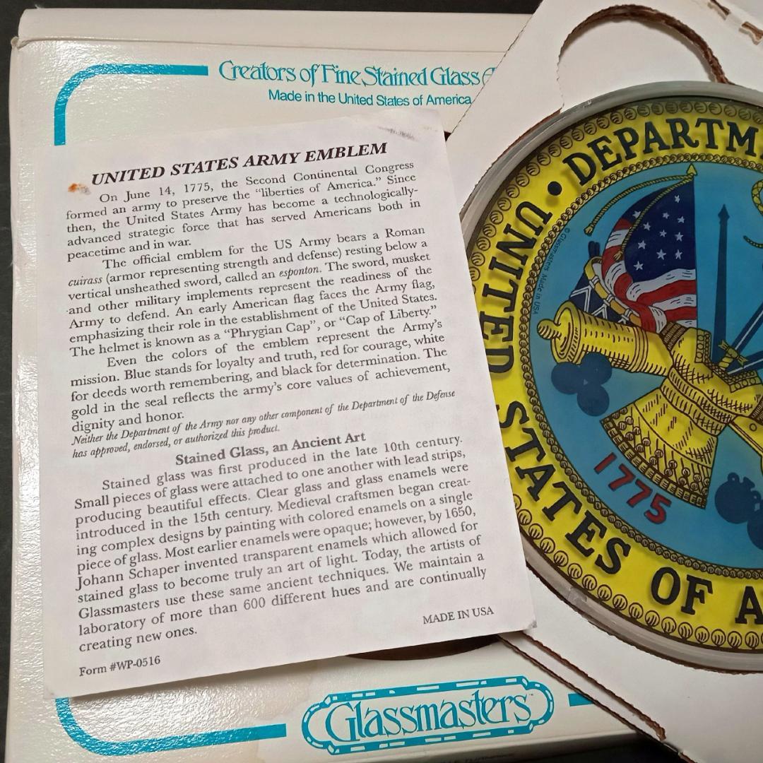 新品アメリカ陸軍省 エンブレム ステンドグラス グラスマスターズ社