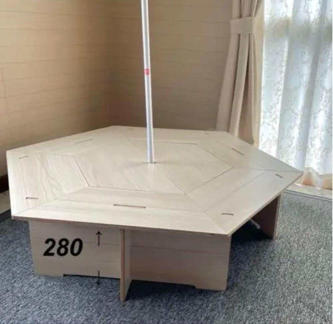 天板付き！ヘキサゴンテーブル/ヘキサテーブル/キャンプテーブル/焚き火テーブル/