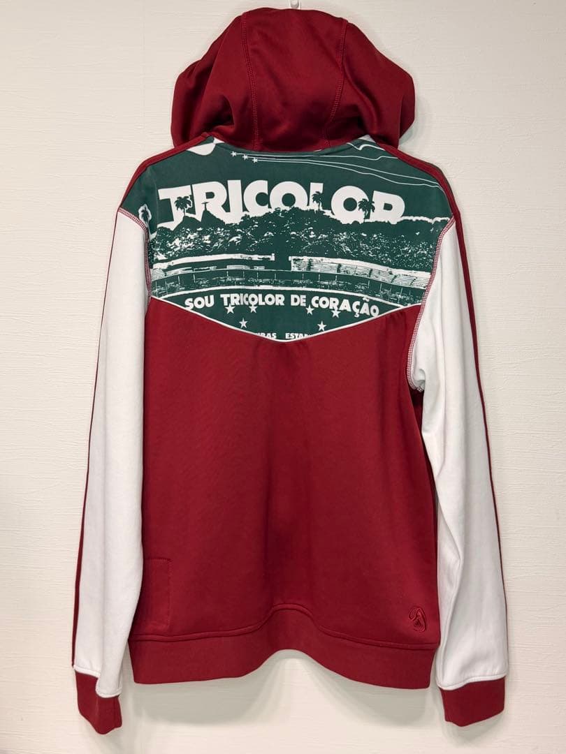 adidas フルジップパーカー 赤白 フルミネンセFC サイズM