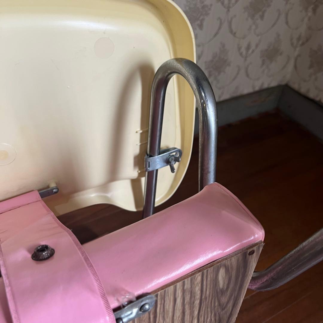 【アンティーク】昭和レトロ アイアンフレーム ベビーチェア お食事椅子 古道具