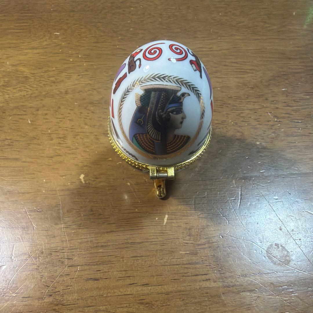 レア　エジプト風陶器製卵型オブジェ　海外製　　ヴィンテージ　アンティーク