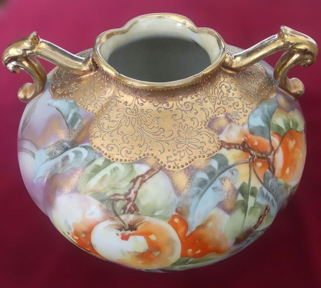 新春~1/31特価アンティーク オールドノリタケ メイプルリーフ花瓶