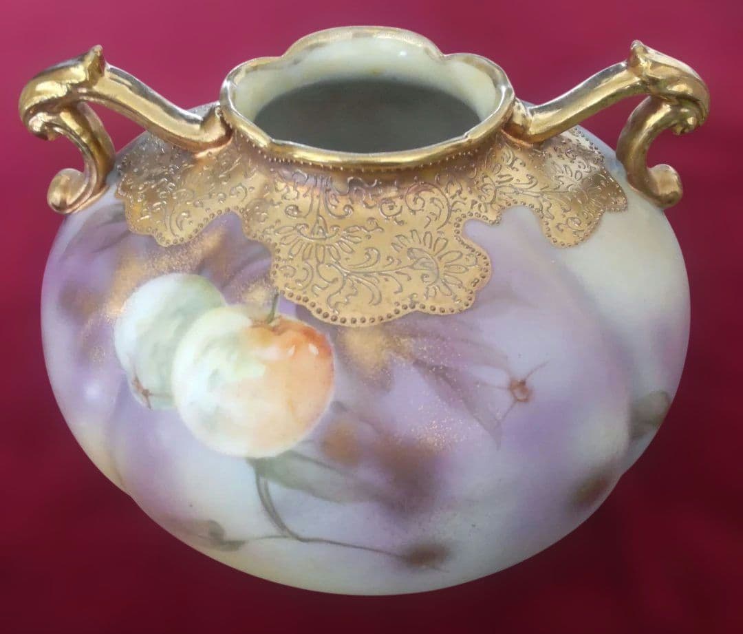 新春~1/31特価アンティーク オールドノリタケ メイプルリーフ花瓶