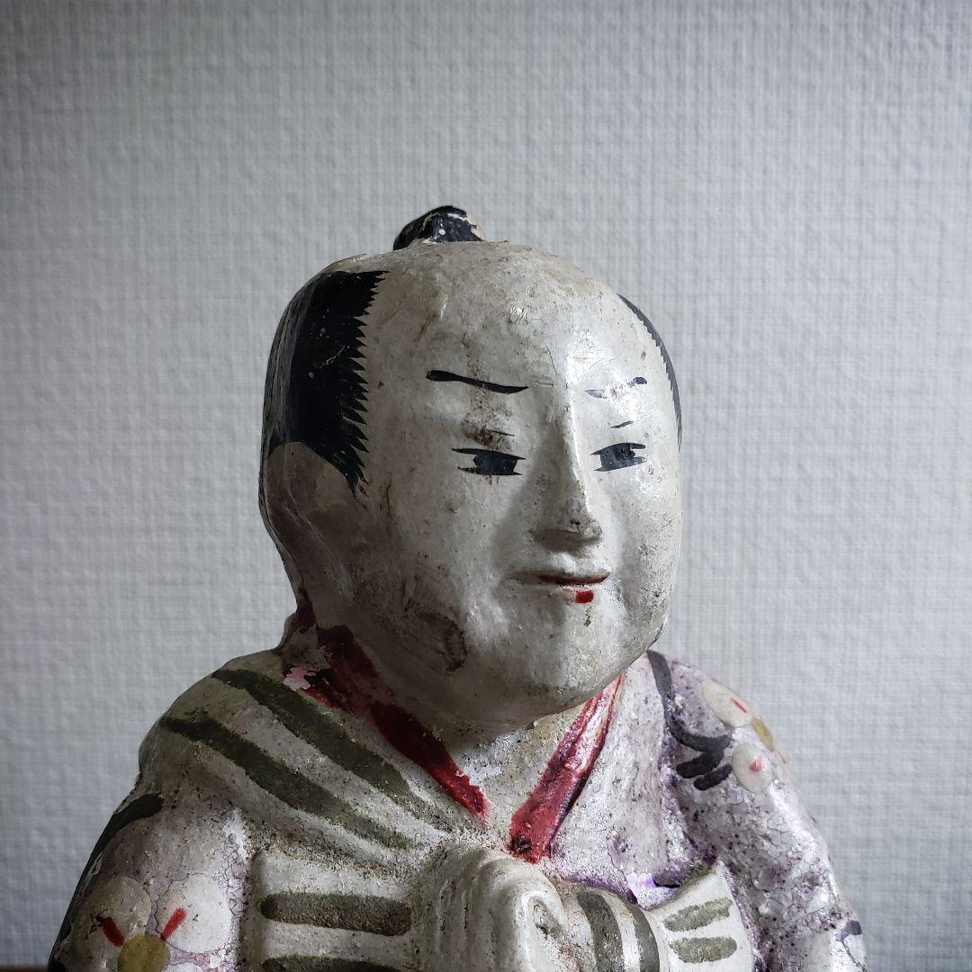 郷土玩具　大型花巻人形　民藝　土人形　江戸末期　明治　歌舞伎物　珍品