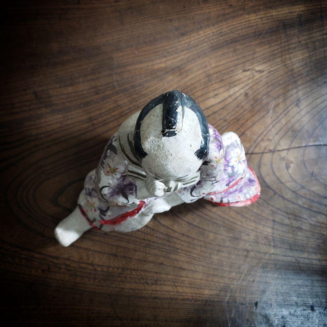 郷土玩具　大型花巻人形　民藝　土人形　江戸末期　明治　歌舞伎物　珍品