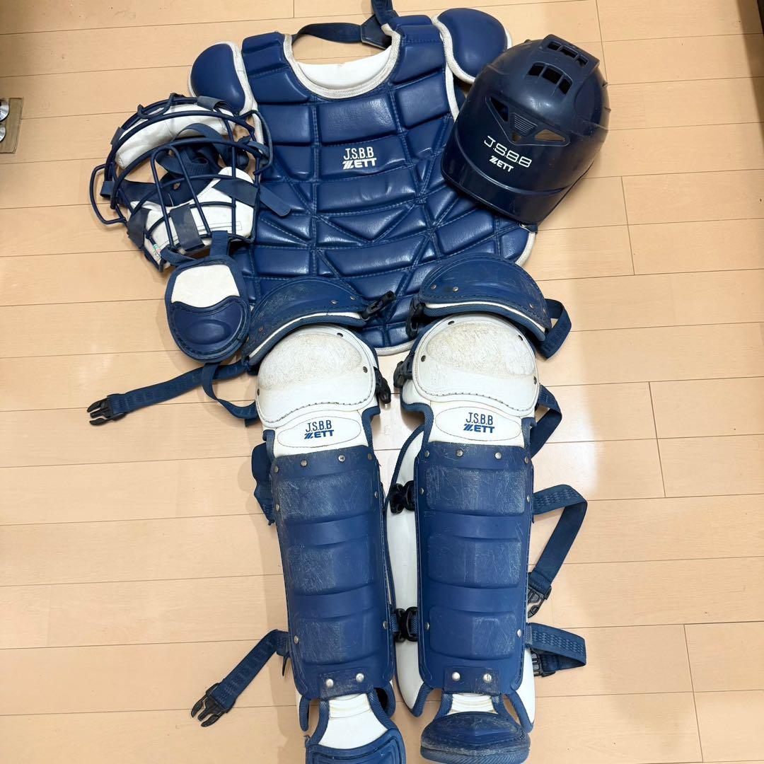 ZETT 軟式キャッチャー防具一式（ネイビー）