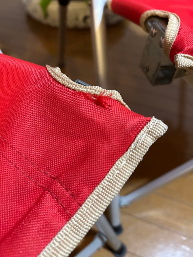 2脚セット　コールマン　チェア 赤　レイチェア　ハイバック　3段階