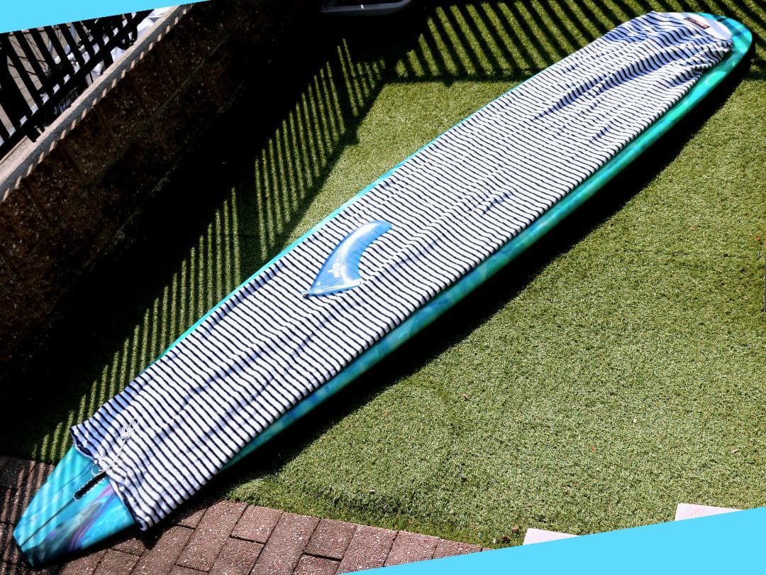 ロングボード9.4f ローカルモーション フィン ニットカバー付 マーブルカラー