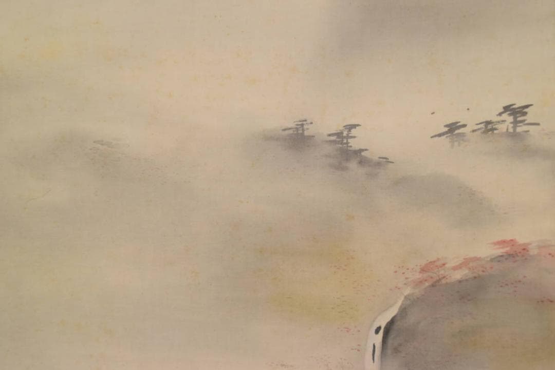 【真作】龍匡/深谿紅葉図/深山紅葉図/帰樵図/掛軸/名家伝来/AA-584