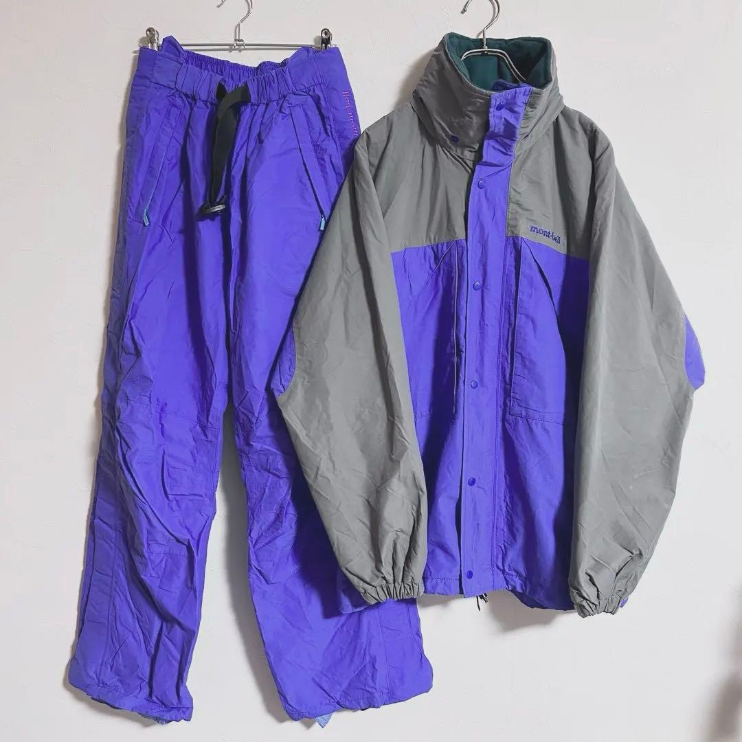 【希少】90s mont·bell モンベル スノーウェア 上下セットアップ▪L