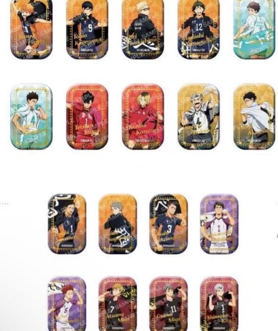 ハイキュー 横断幕 スクエア缶バッジ 新品未開封　2種（18個）セット