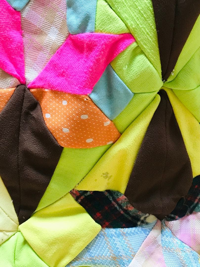 ★ヴィンテージ★ パッチワーク　ベッドカバー　サイケ　ヒッピー　レア！