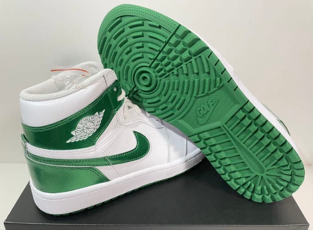 【新品】エアジョーダン1ハイ ゴルフ \"メタリックパイングリーン\"