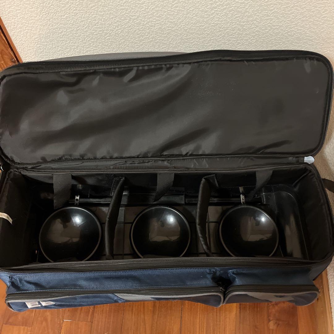【希少品】 Ebonite ボウリング用バッグ 3個入り　キャリー　ネイビー