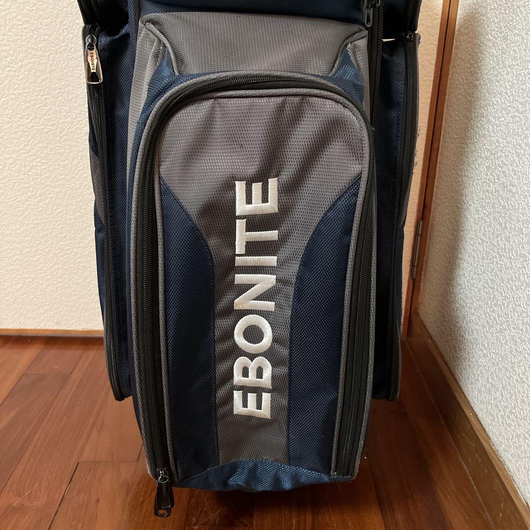 【希少品】 Ebonite ボウリング用バッグ 3個入り　キャリー　ネイビー