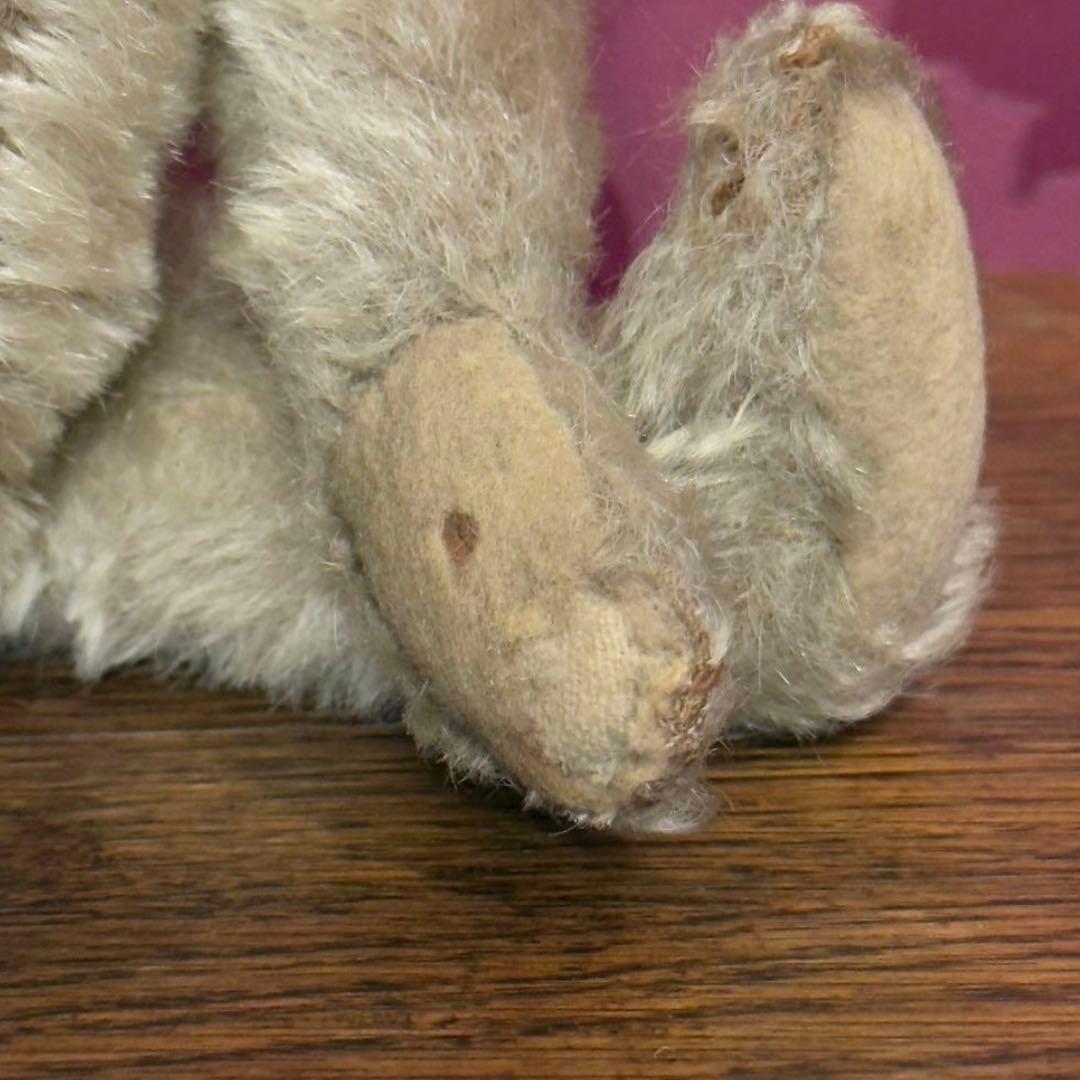 シュタイフ アンティークテディベア　ベージュ　22cm ボタン有 Steiff