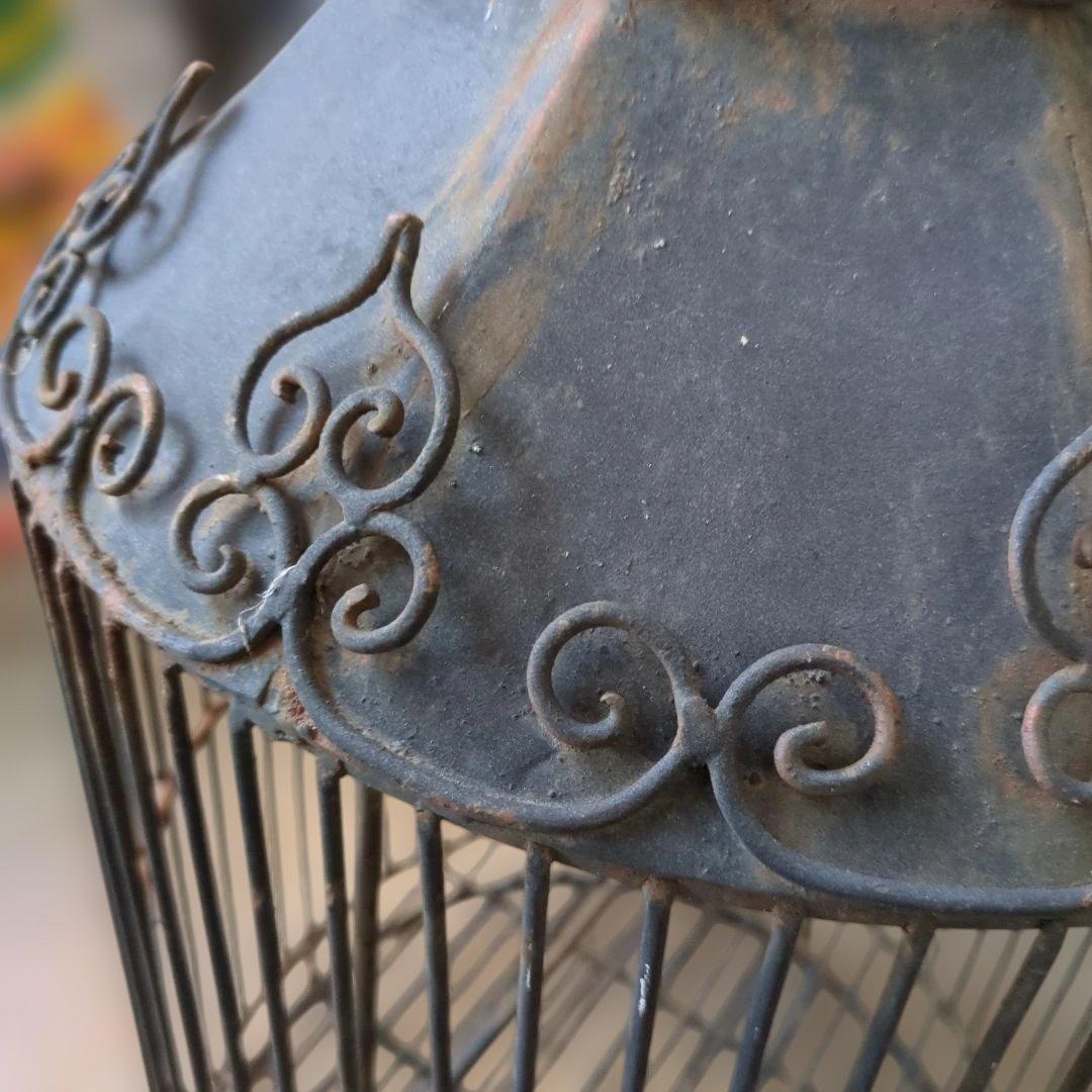 レトロ　鳥かご　シャビー　ガーデニング　鉄　アイアン　花入