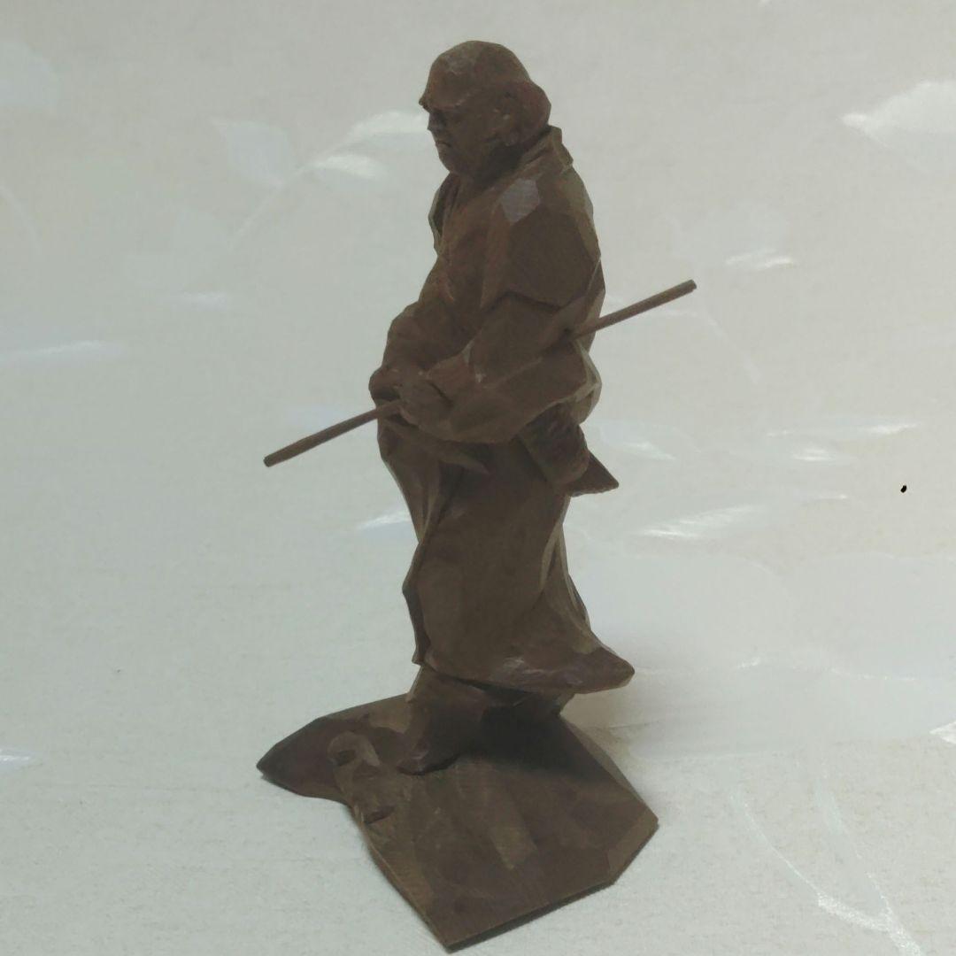 達磨大師　永富一伸　一刀彫　木彫　置物 　ミ10