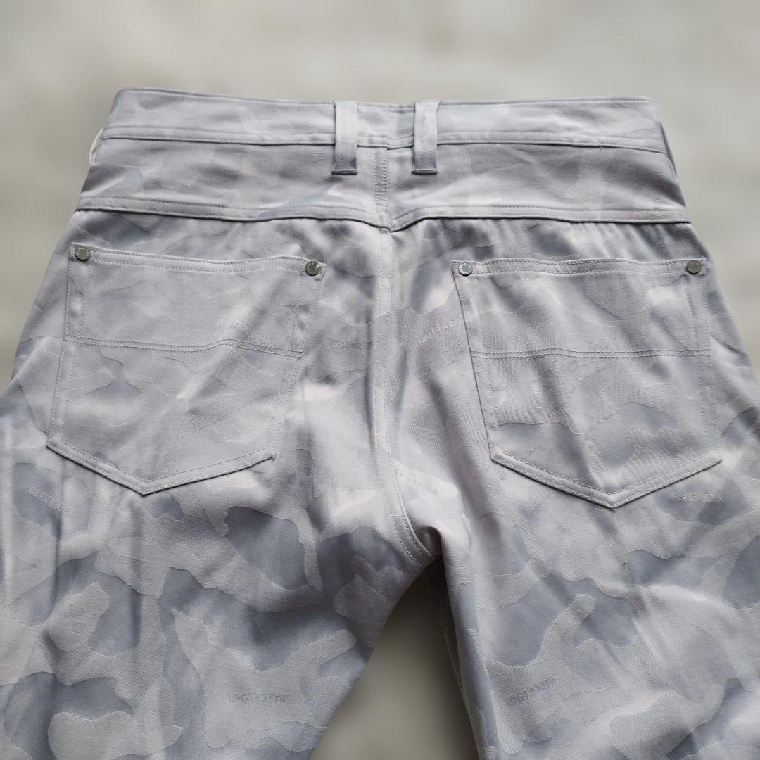 美品✨マークアンドロナ ストレッチパンツ スカル 迷彩 グレー M ゴルフウェア