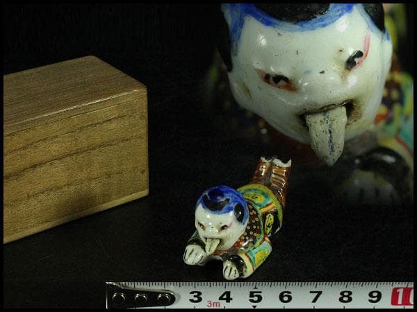 古平戸 唐子 舌出し 首振り 人形 希少 時代物(K-YC456)