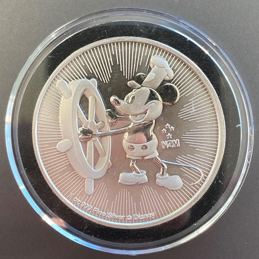 2017年 ディズニー ミッキーマウス 蒸気船 ウィリー 銀貨 1オンス