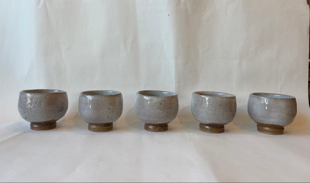 成井恒雄　汲み出し　湯呑み　益子焼　5客　未使用品