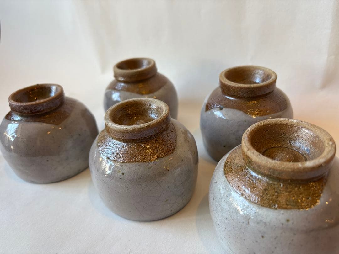 成井恒雄　汲み出し　湯呑み　益子焼　5客　未使用品