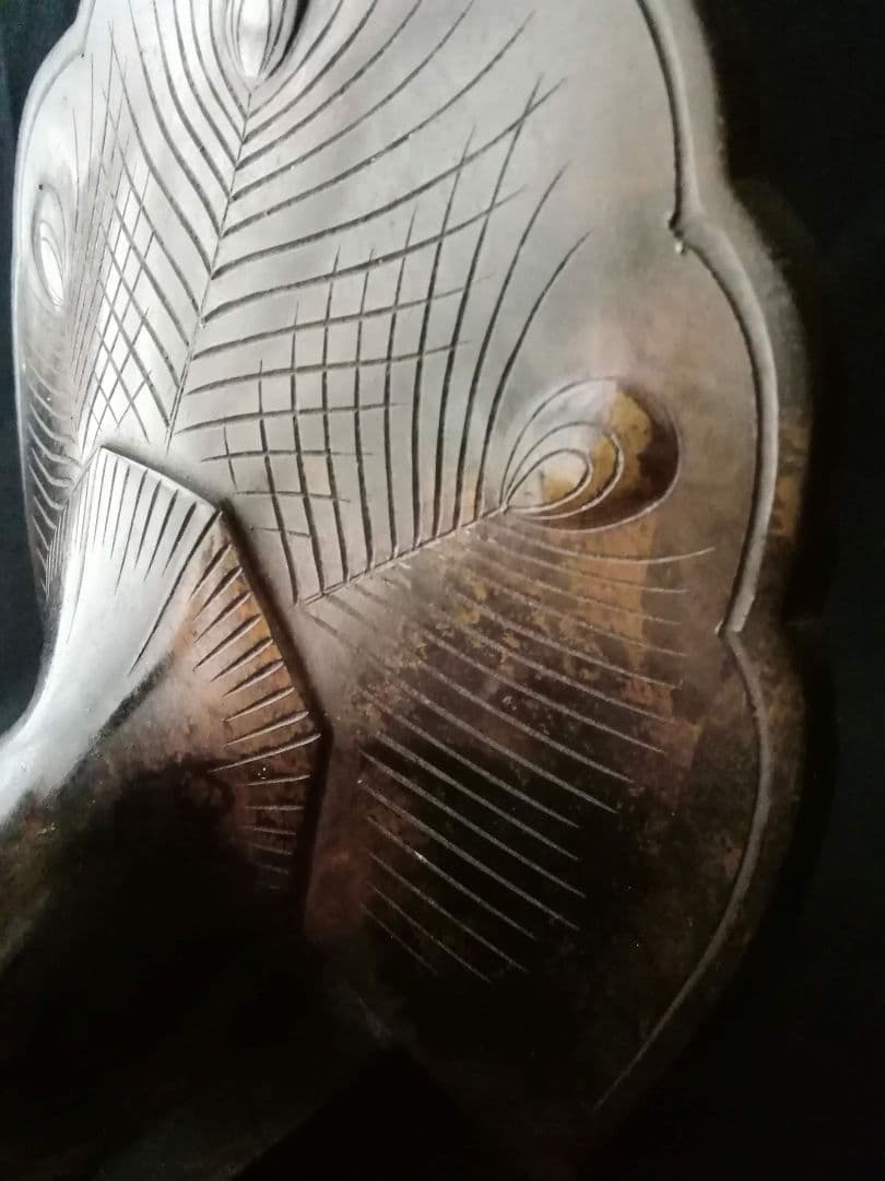 逸品　銅製　孔雀　アールデコ　オブジェ　ブックエンド　明治　金工　ヴィンテージ