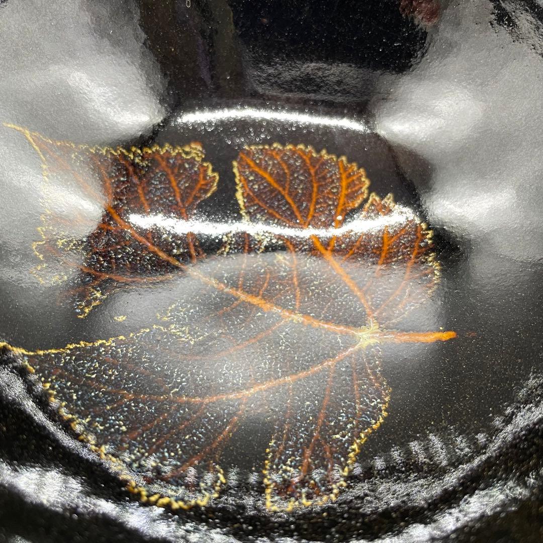 【224】兵庫 五葉窯 木の葉天目抹茶茶碗 近藤 陶華