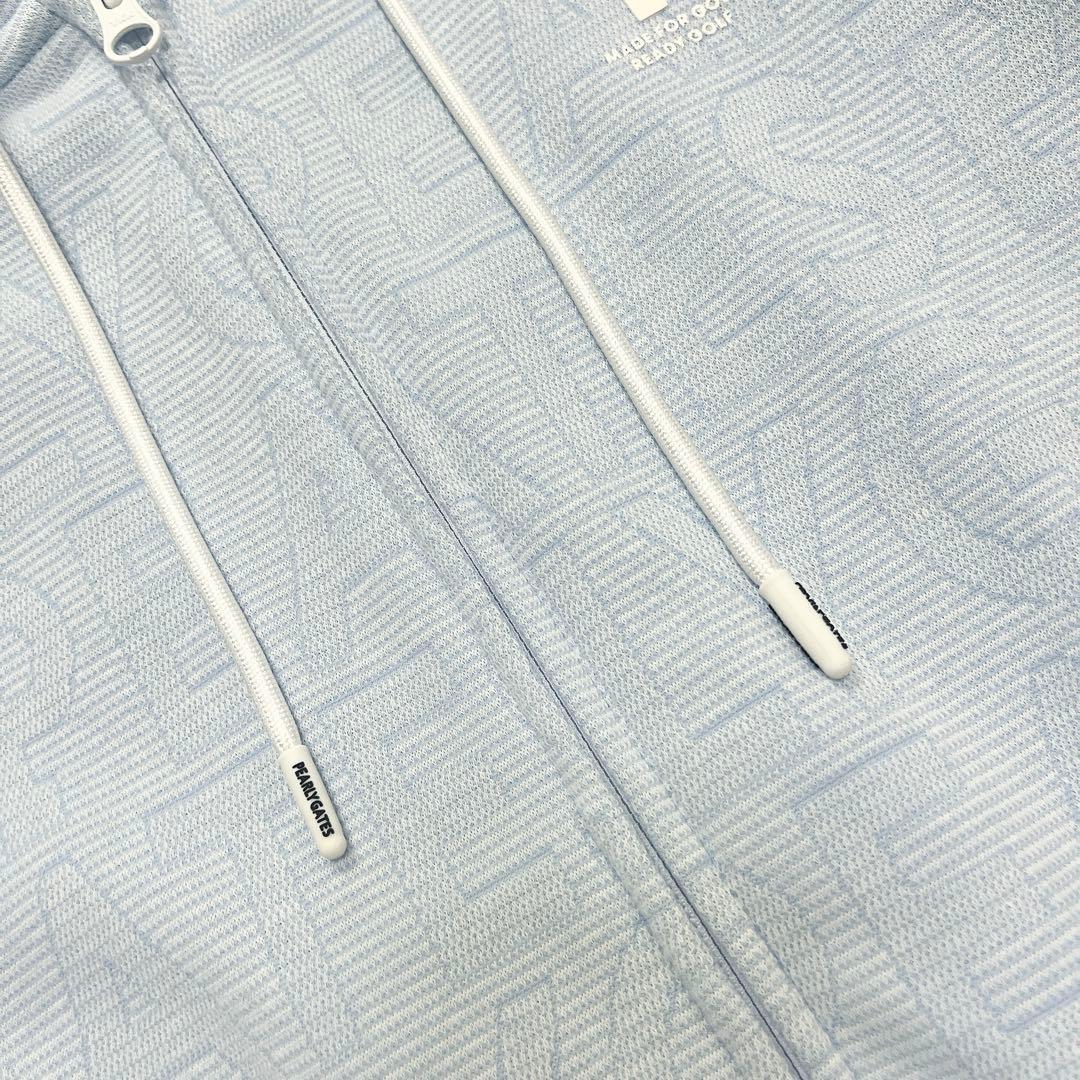 美品♡パーリーゲイツ 2023 パーカー ゼブラメッシュ BIGロゴ柄