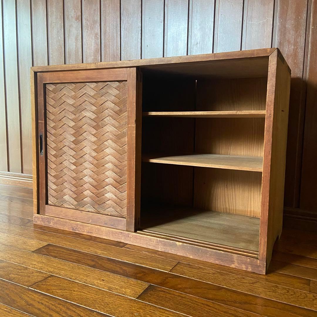 mini様✴︎ 網代編み　時代家具　茶道具棚　アンティーク家具　お茶室に　照明