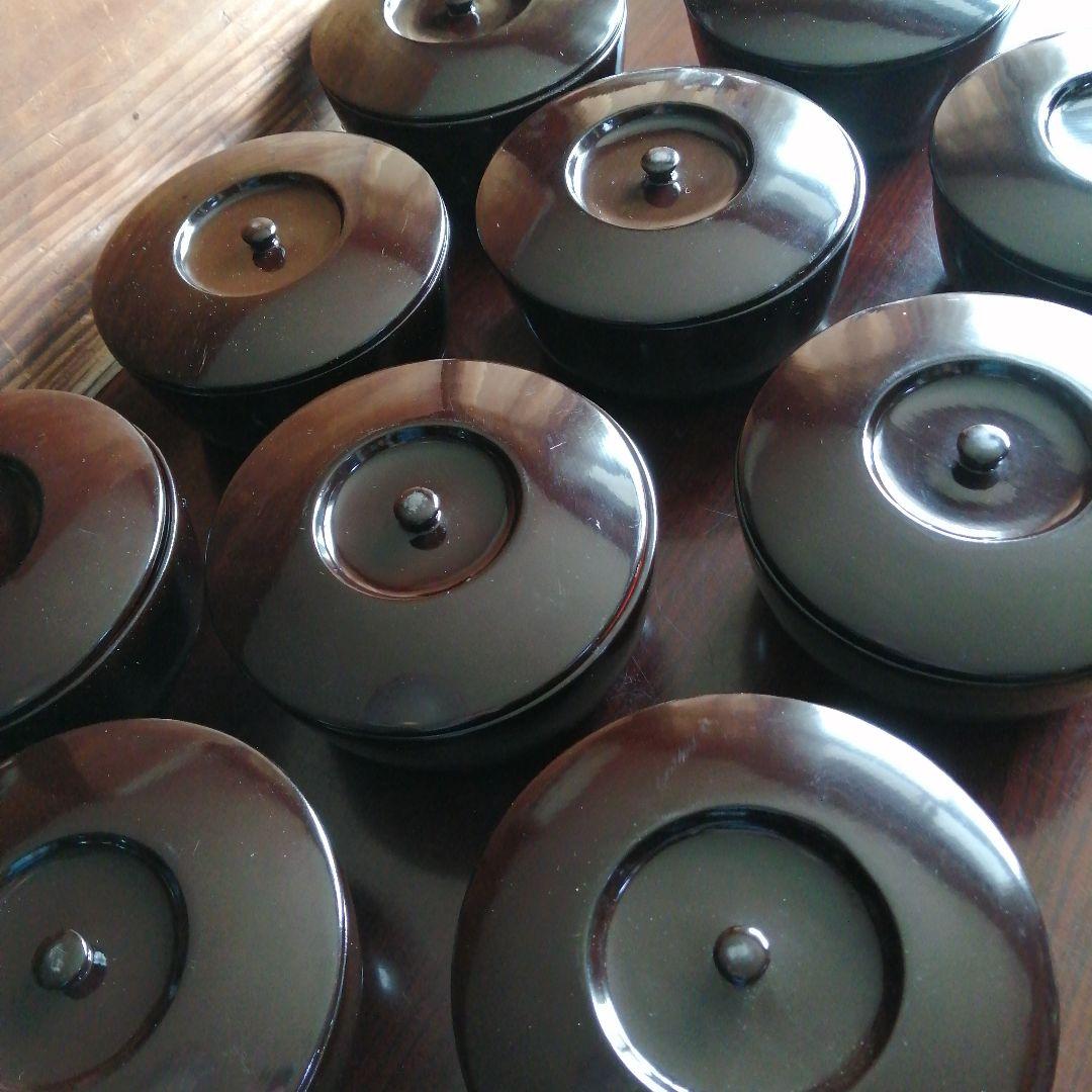 木製漆器　蓋付食籠　10客　16.8cm　大正期