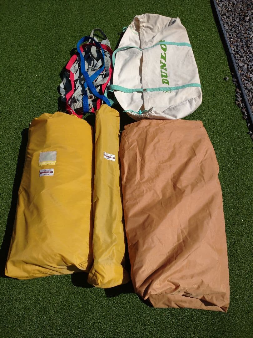 希少 お洒落 ヴィンテージ テント タープ キャンプ BBQ ダンロップ