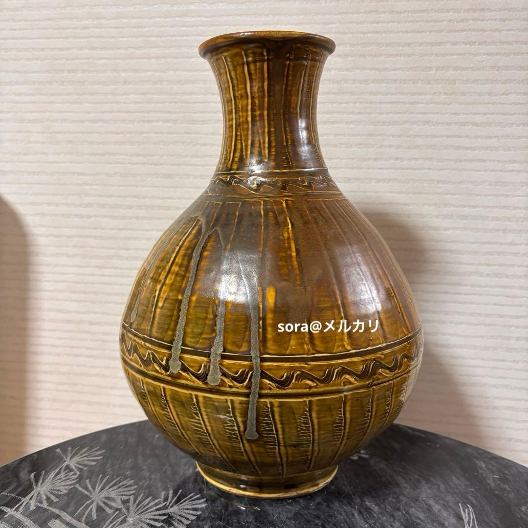 小鹿田焼 おんたやき 壺 大壺 花瓶 焼物 陶器 新品 48cm