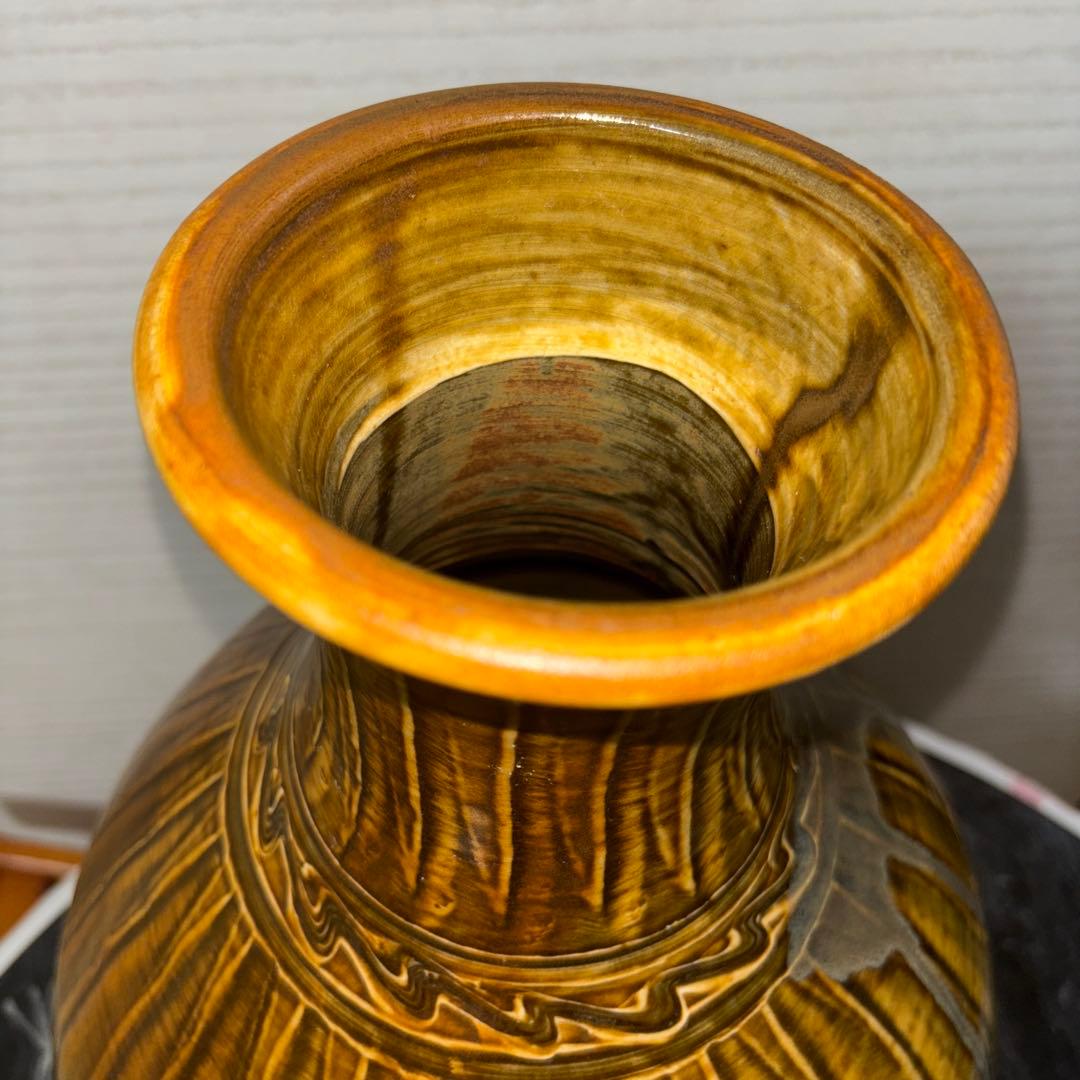 小鹿田焼 おんたやき 壺 大壺 花瓶 焼物 陶器 新品 48cm
