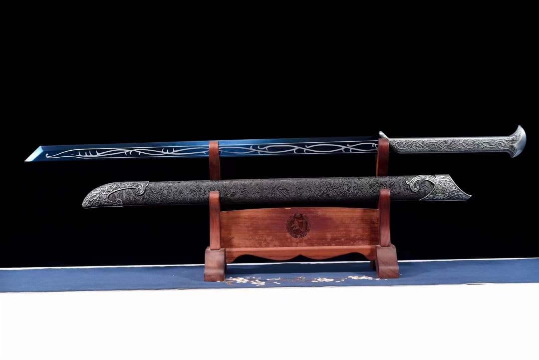 『精霊王』ブルー焼き 古兵器 武具　刀装具　日本刀　模造刀 居合刀