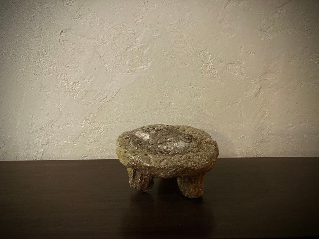 ◆希少◆コレクター放出品◆國吉清尚◆脚付き菓子台◆検＞国吉清尚◆やちむん◆壷屋焼