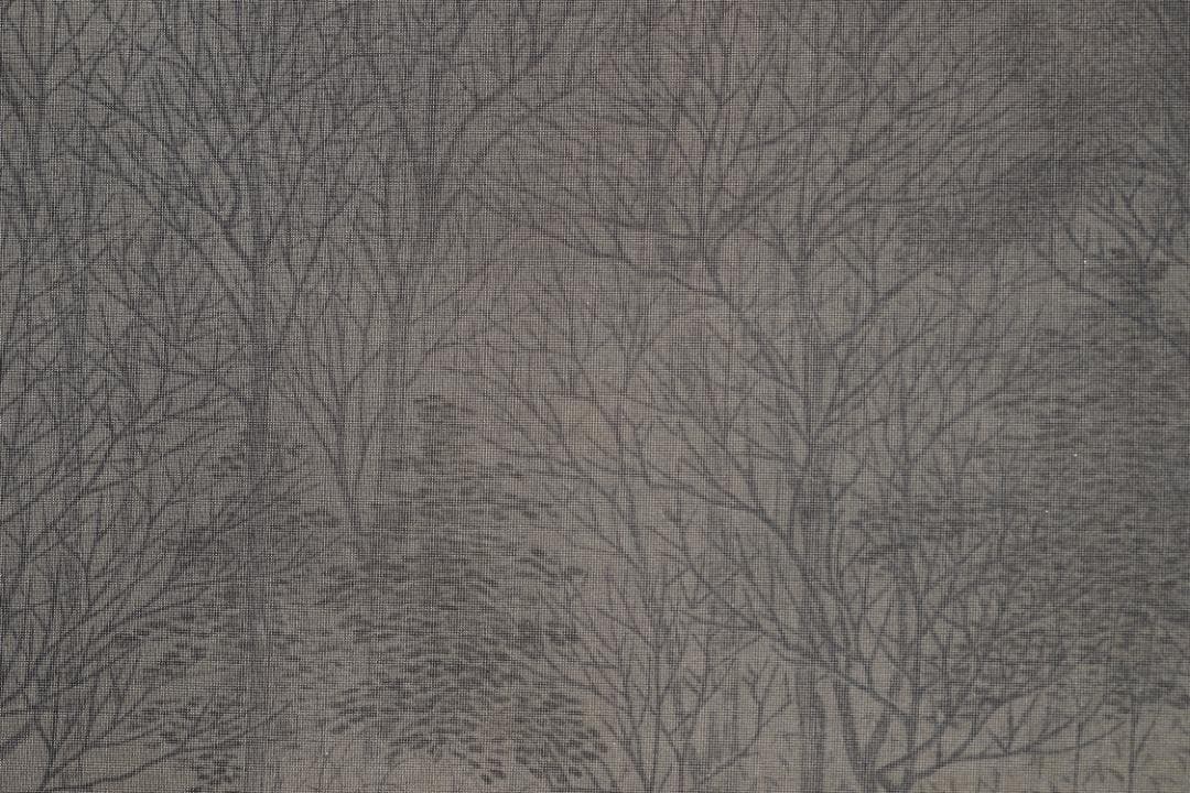 【真作】京天一/山麓之図/深林図/山水図/横物/掛軸☆宝船☆Y-621　JM