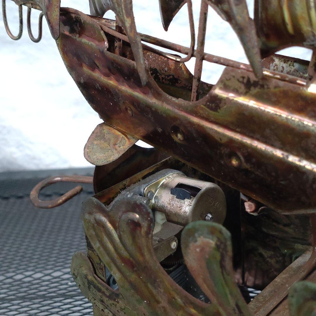 【アンティーク 帆船ブリキ】オルゴール 可動細工 動作確認済