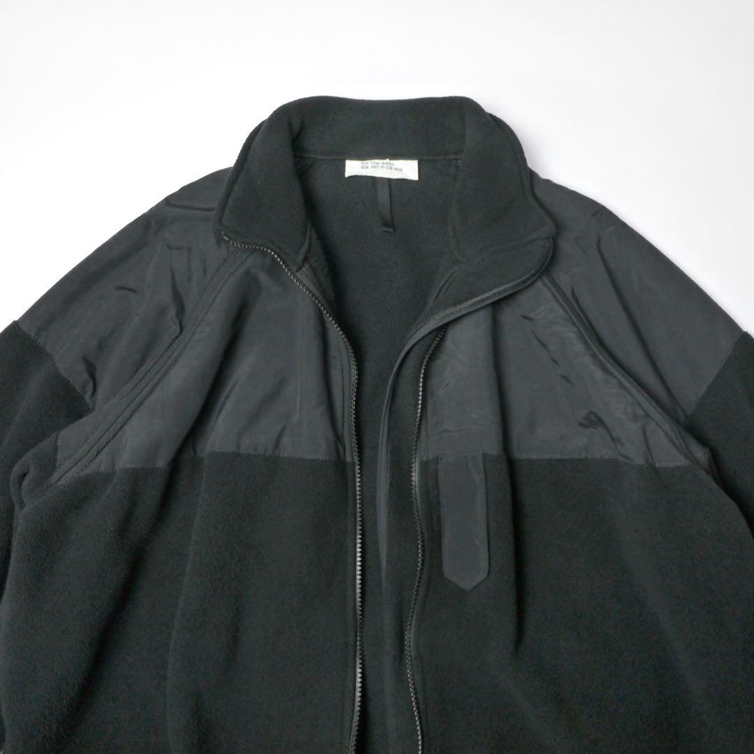 良品US NAVYミリタリー米軍ECWCSライナー黒フリースジャケットLブラック